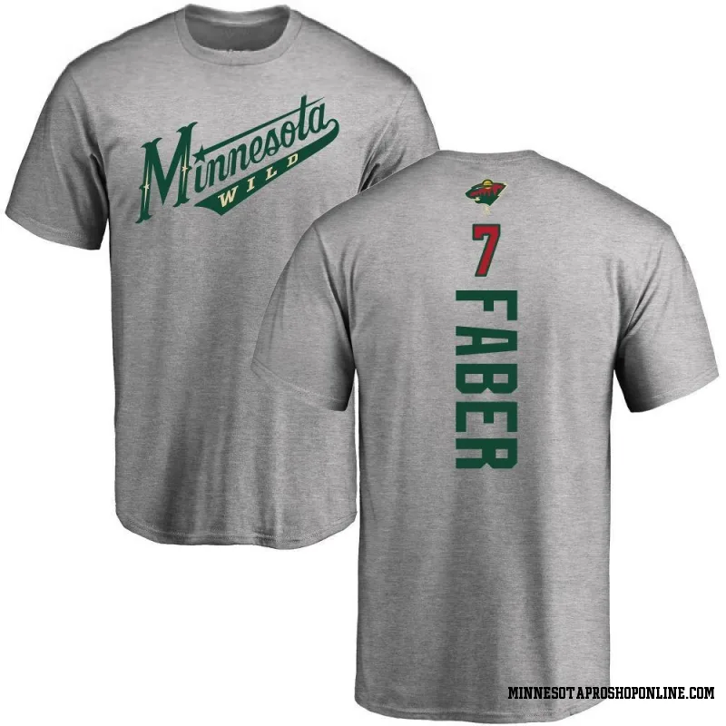 Green Youth Brock Faber Minnesota Wild Backer T-Shirt