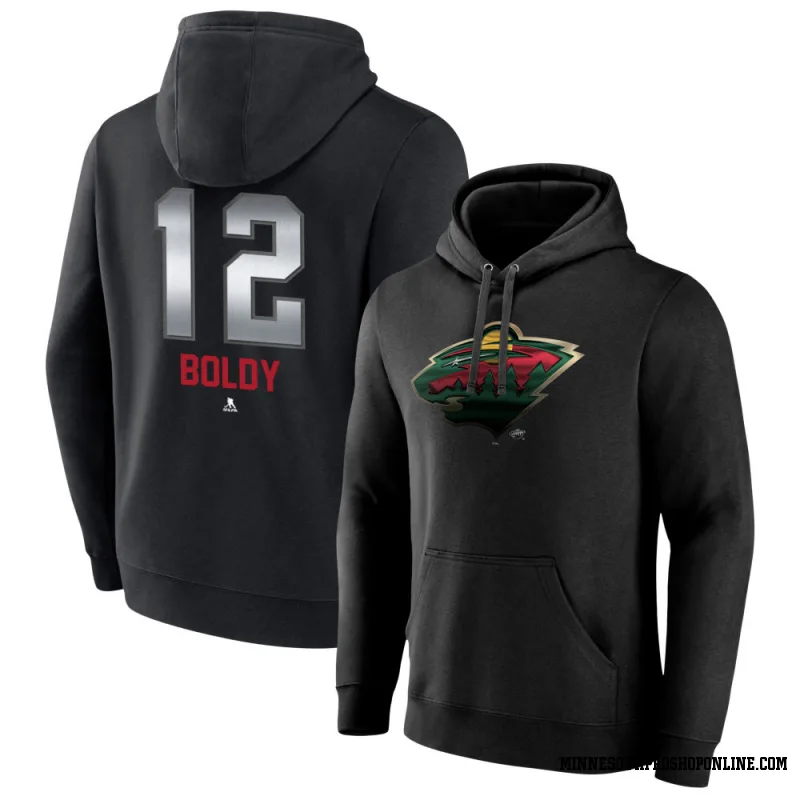 Men's Matt Boldy Minnesota Wild Ash Backer Pullover Hoodie