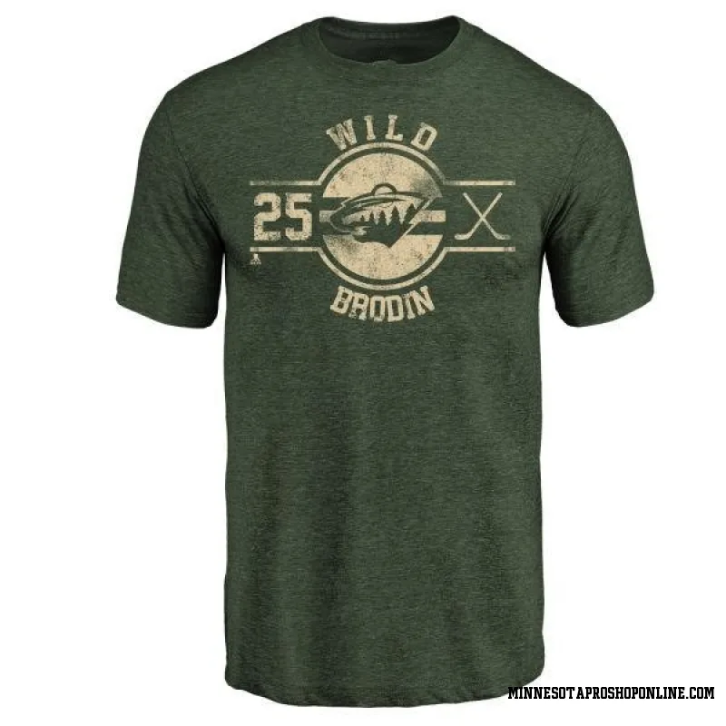Green Men's Jonas Brodin Minnesota Wild Insignia T-Shirt