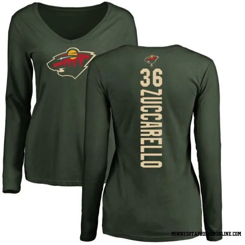 Green Women's Mats Zuccarello Minnesota Wild Backer Long Sleeve T-Shirt