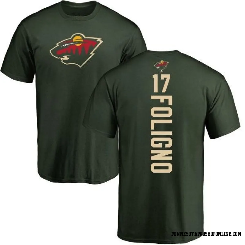 Green Youth Marcus Foligno Minnesota Wild Backer T-Shirt