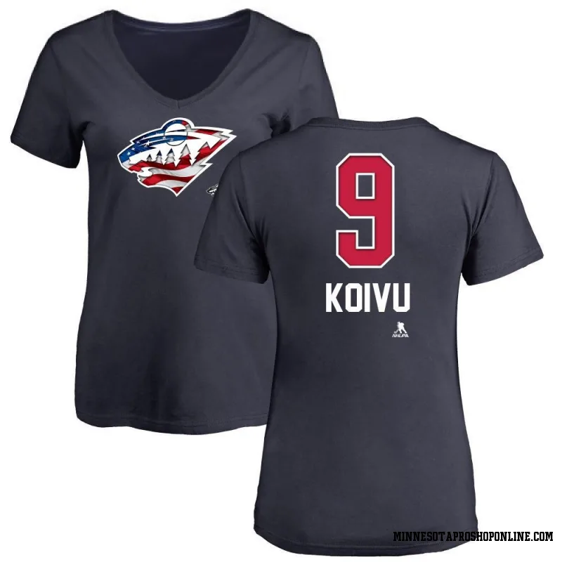 Navy Youth Mikko Koivu Minnesota Wild Name and Number Banner Wave T-Shirt