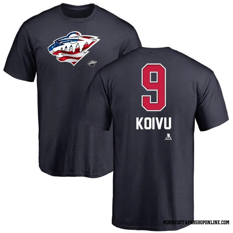 Navy Youth Mikko Koivu Minnesota Wild Name and Number Banner Wave T-Shirt